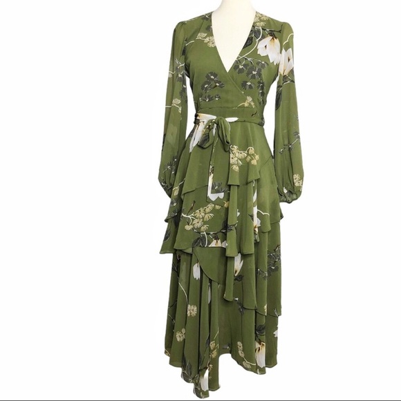 SHONA JOY HARPER MIDI RUFFLED TIERED DRESS - Picture 7 of 13